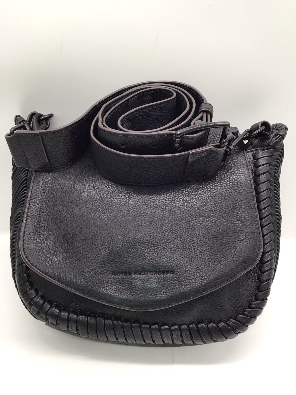 Aimee Kestenberg All For Love Black Pebble Leather Crossbody Bag